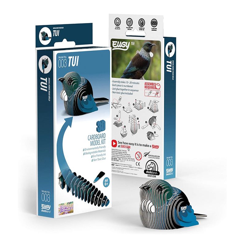 Eugy Puzzle 3D Pájaro Tui - Imagen 1