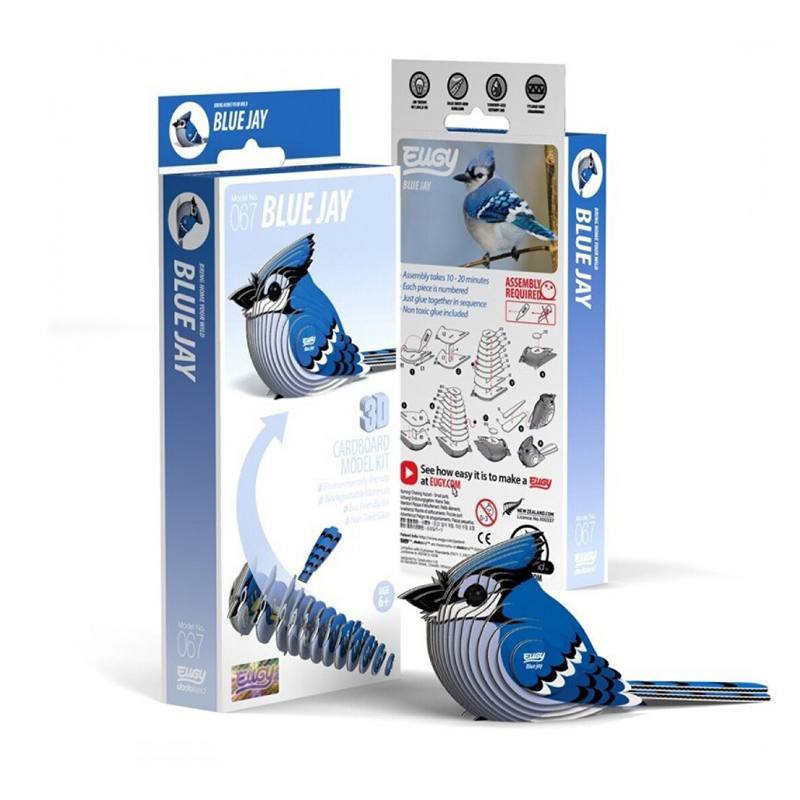 Eugy Puzzle 3D Pájaro Arrendajo Azul - Imagen 1