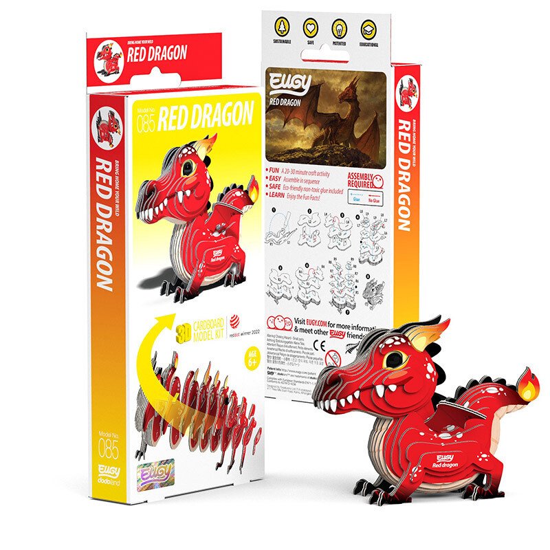 Eugy Puzzle 3D Dragón Rojo - Imagen 1