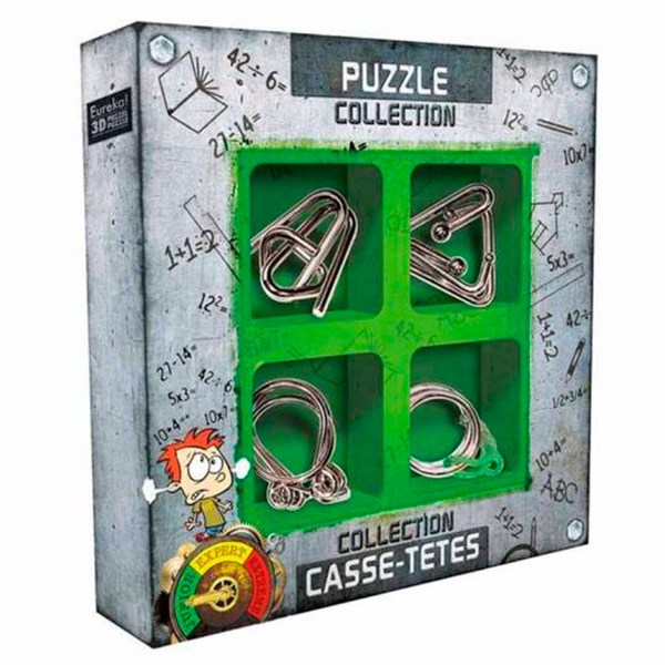 Caja 4 Puzzles Metal Verde - Imatge 1