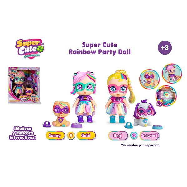 Super Cute Rainbow Party Doll 26cm - Imatge 1