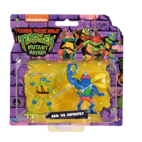 Tartarugas Ninja Pack 2 Figuras Leo vs Superfly - Imagem 1