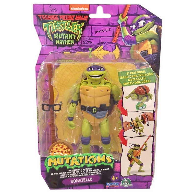 Tortuga Ninja Figura Donatello Transformable Acción 15cm