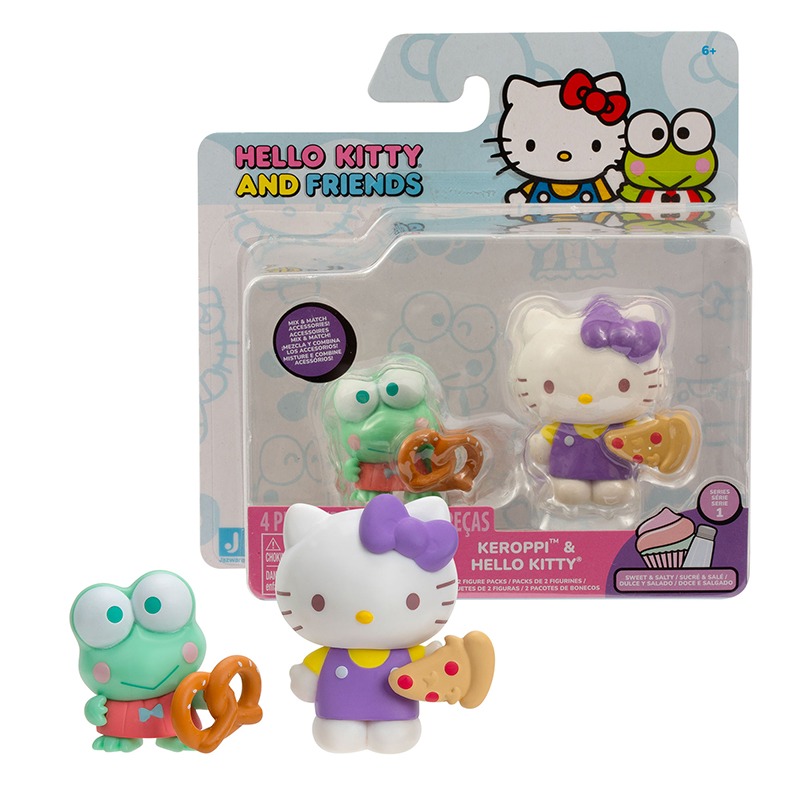 Pack 2 Figuras Hello Kitty Lila con Keroppi 5cm