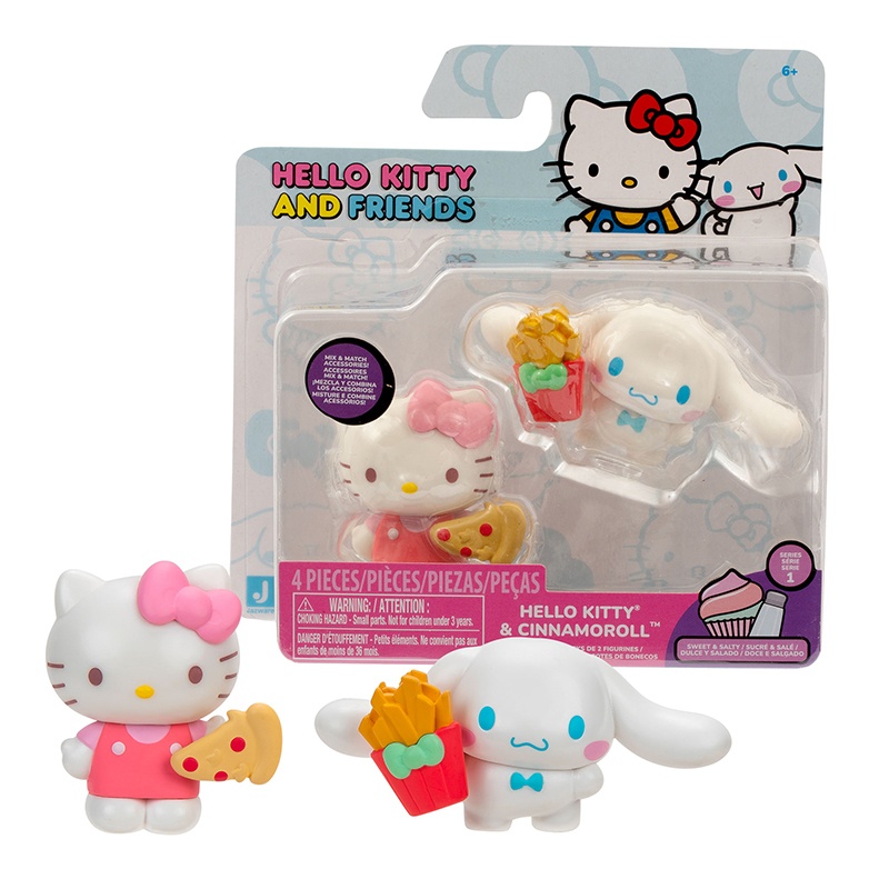 Pack 2 Figuras Hello Kitty Rosa con Keroppi 5cm
