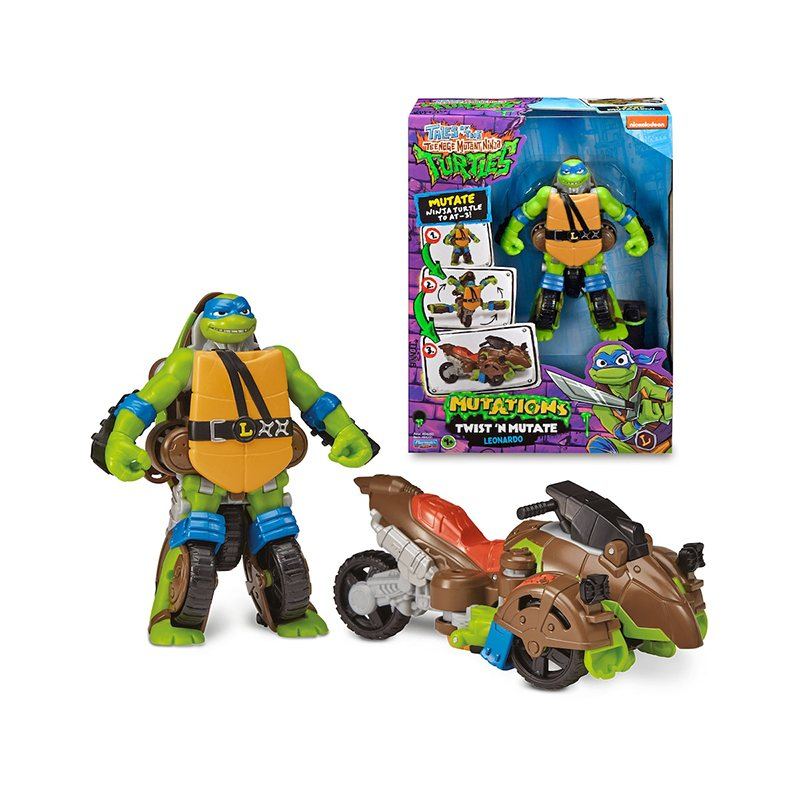 Tartarugas Ninja - Figura Leonardo transformável em veículo