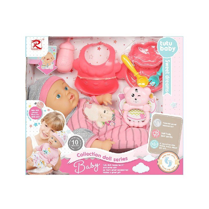 Boneca com Sons e Acessórios 30cm