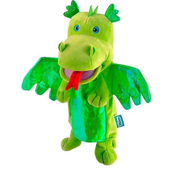 Marioneta Dragón Verde Infantil 30cm - Imagen 1