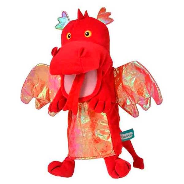 Marioneta Dragón Peluche Rojo - Imagen 1