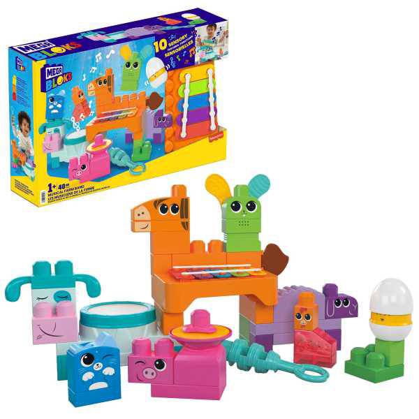Mega Bloks Tren musical ABC, juguete de construcción para bebé +1