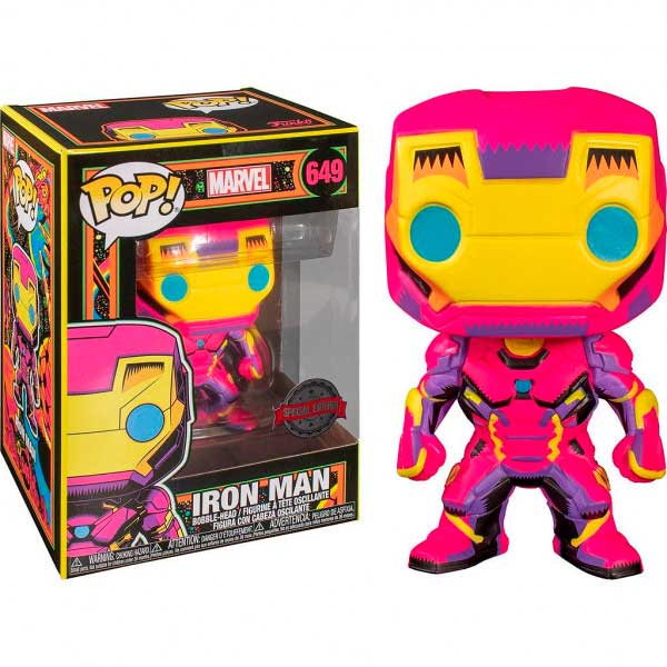 Figura Funko Pop! Iron Man Black Light Marvel 649 - Imagem 1