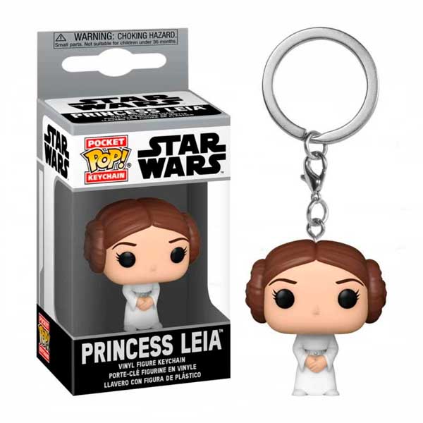 Chaveiro Figura Funko Pop! Princesa Leia Star Wars - Imagem 1