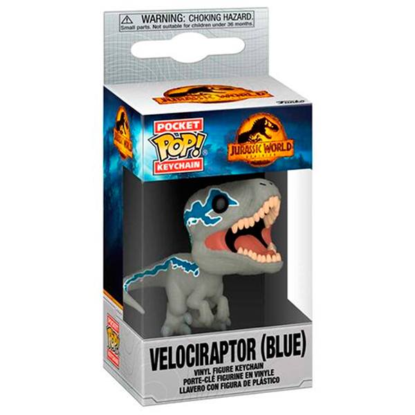 Funko Pop! Jurassic World Chaveiro Velociraptor Blue - Imagem 1