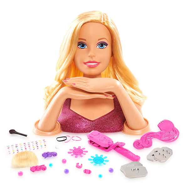 Boneca Barbie Busto P/pentear + Kit Salão De Beleza -c/vídeo