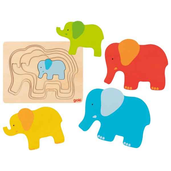 Quebra-cabeça de Elefante de Madeira - Imagem 1