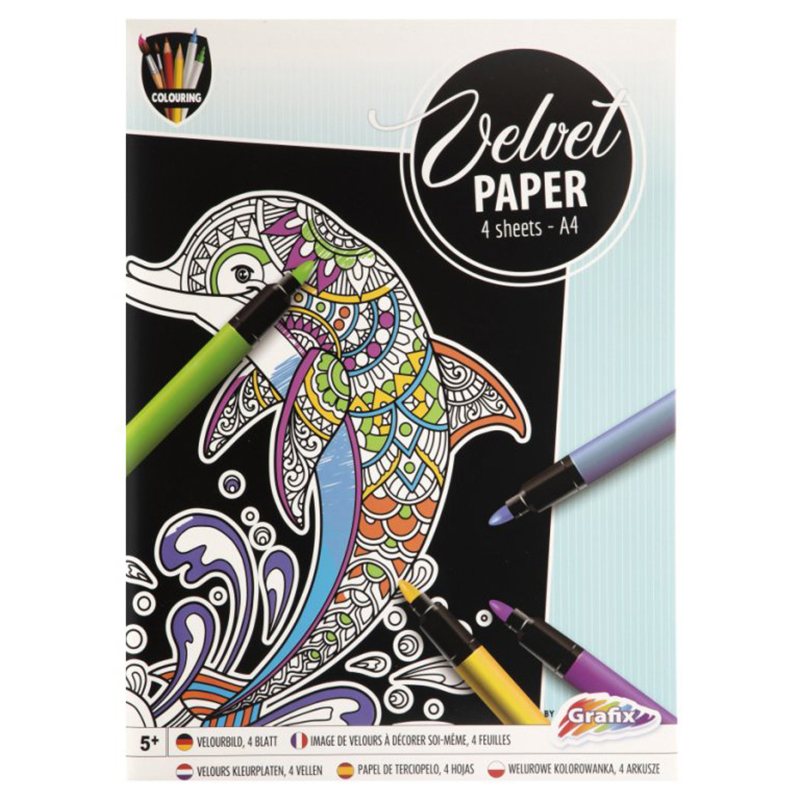 Velvet Paper delfín para colorear