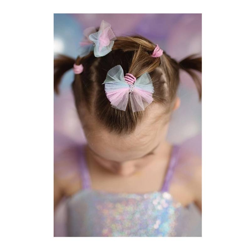 Gomas para el Cabello Lazo de Tul Pastel - Imagen 1