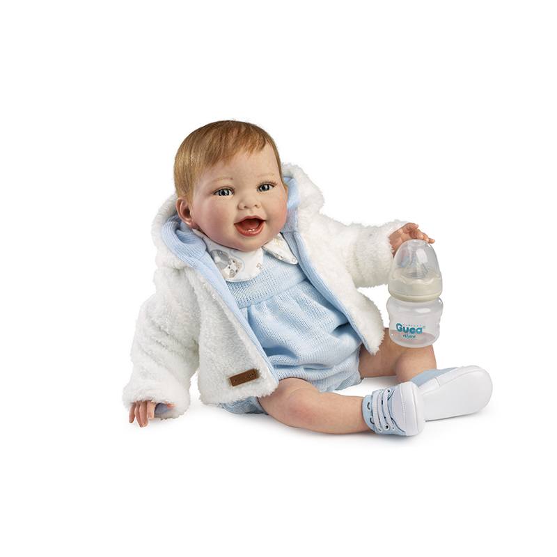 GUCA 10296 - Muñeca Reborn Mateo con pintado a mano y pelo natural pegado