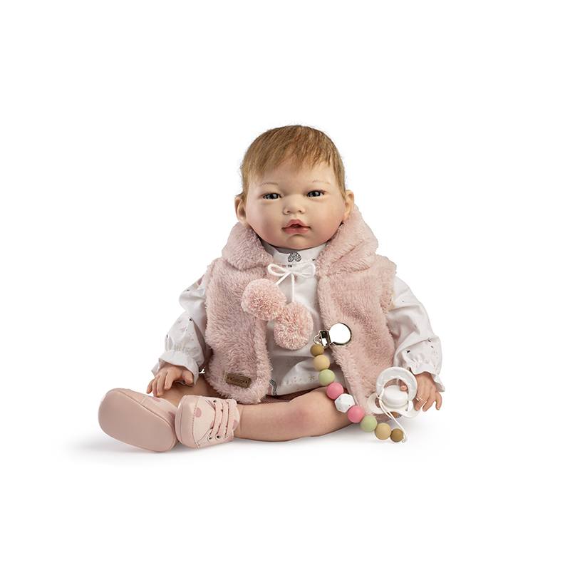 GUCA 10297 - Muñeca Reborn Naiara con pintado a mano y pelo natural pegado