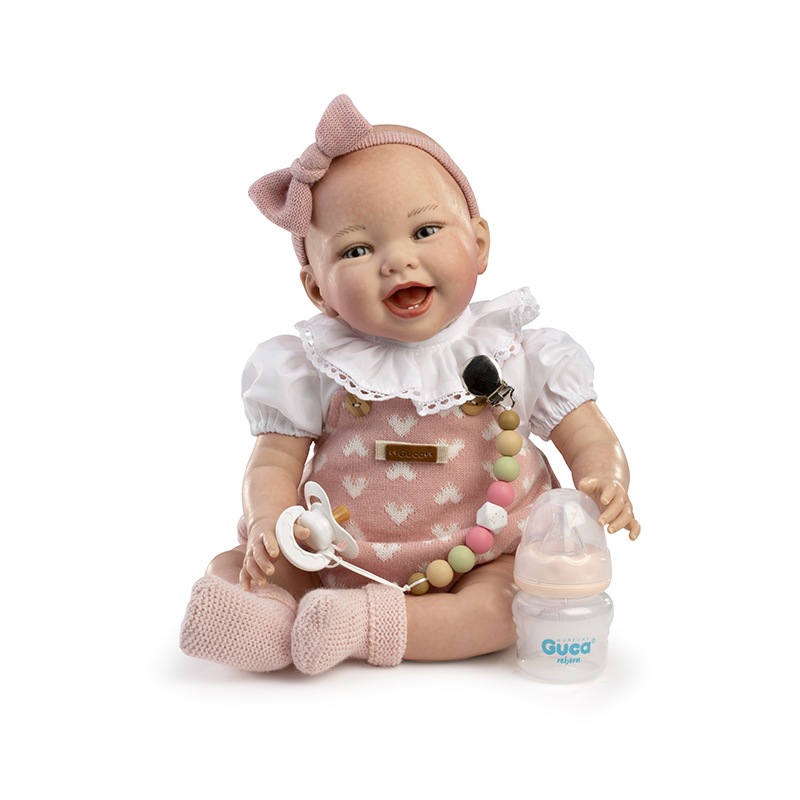GUCA 10317 - Muñeca Reborn Abril con pelele lana corazones