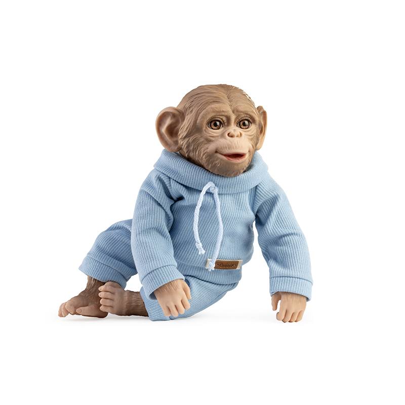 GUCA 902 - Muñeca Mono Reborn Cuerpo Tela con chandal azul