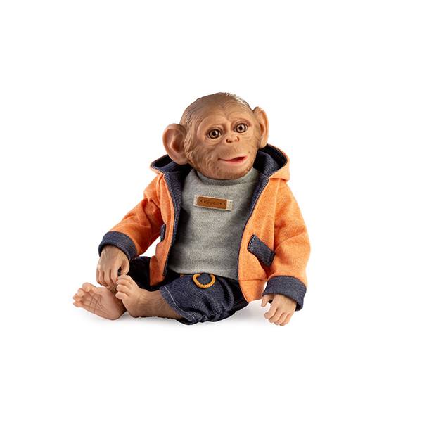 Guca Muñeco Mono Reborn Cuerpo de tela - Chaqueta naranja 32cm