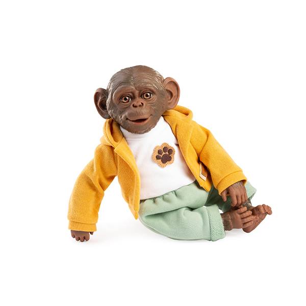 Guca Muñeco Mono Reborn cuerpo de tela - Chaqueta Mostaza 32cm