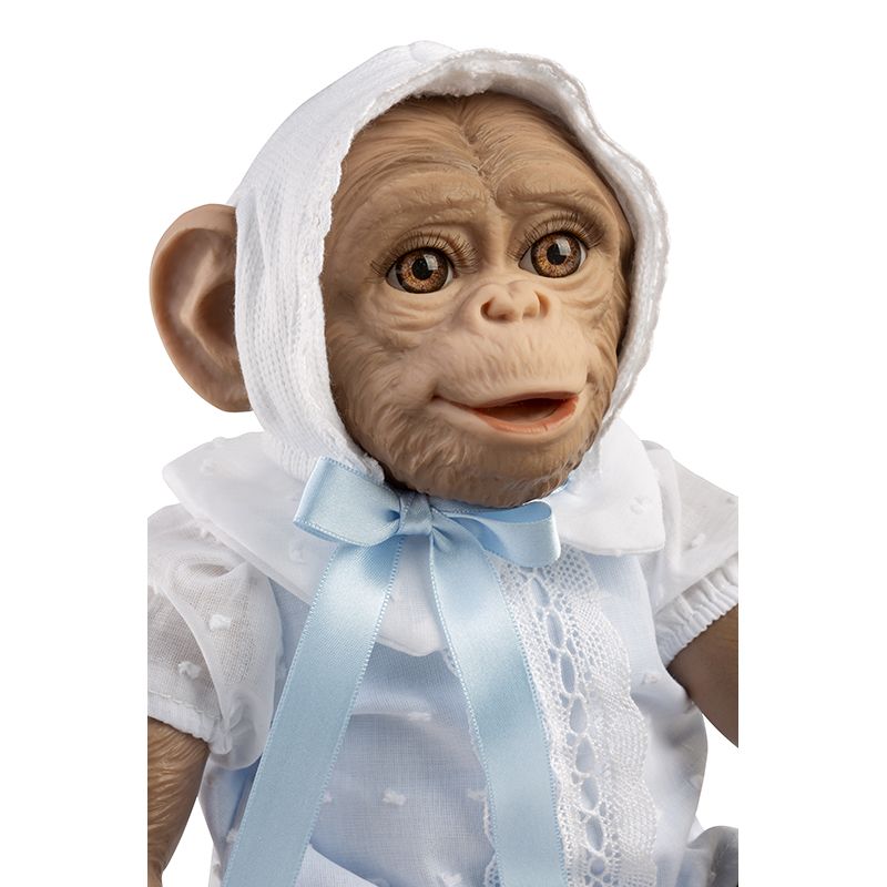 Guca Muñeco Mono Reborn cuerpo de tela - Vestido Azul 32cm - Imagen 2