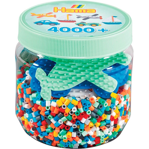 Hama Beads Bote 4000p y Plantillas Kit Vehículos - Imagen 1
