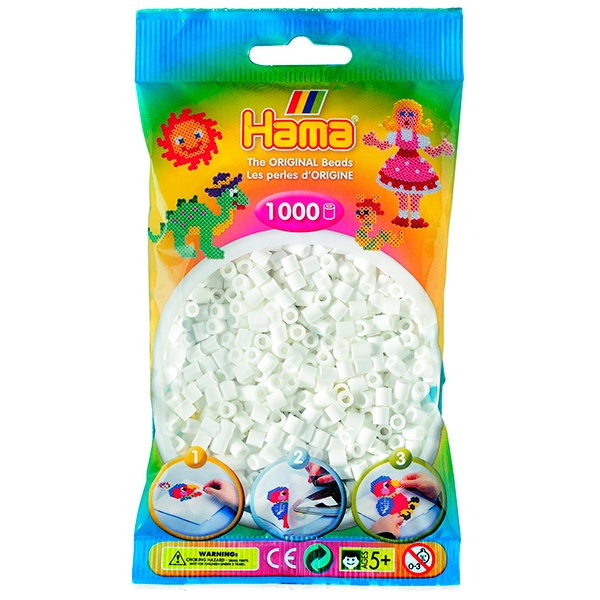 Hama Beads Bolsa 1000p Blancos - Imagen 1