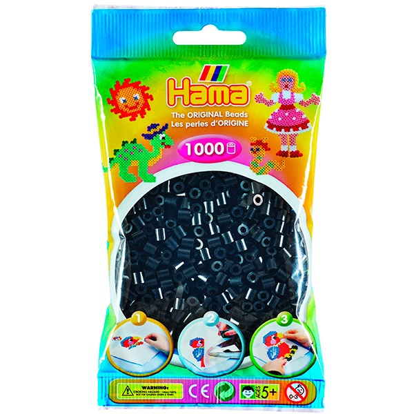 Hama Beads Bolsa 1000p Negros - Imagen 1