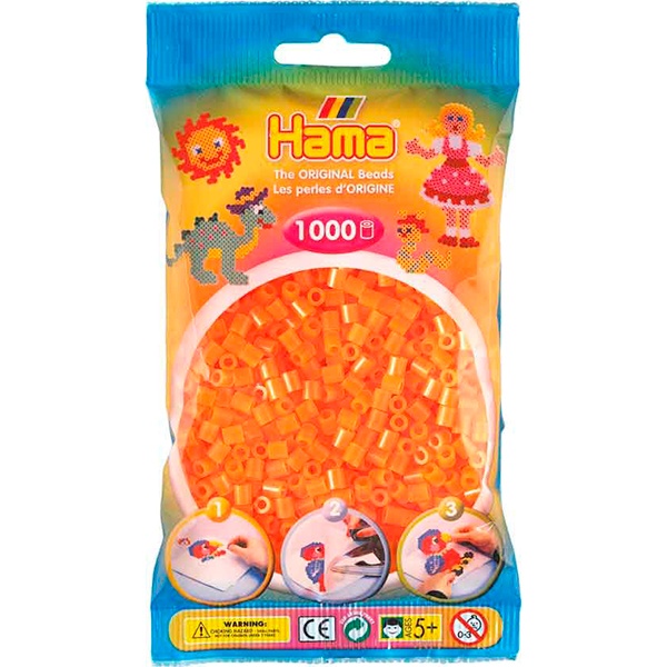 Hama Beads Bolsa 1000p Cor Laranja Neon - Imagem 1