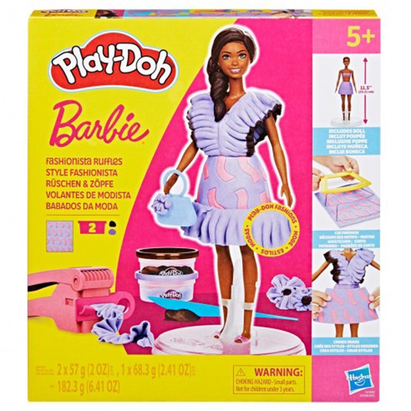Play-Doh Plasticina Barbie cabelo preto conjunto de moda