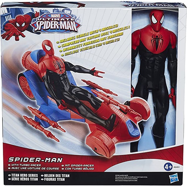 Spiderman Figura con Vehículo Lanzaredes 30cm - Imagen 1