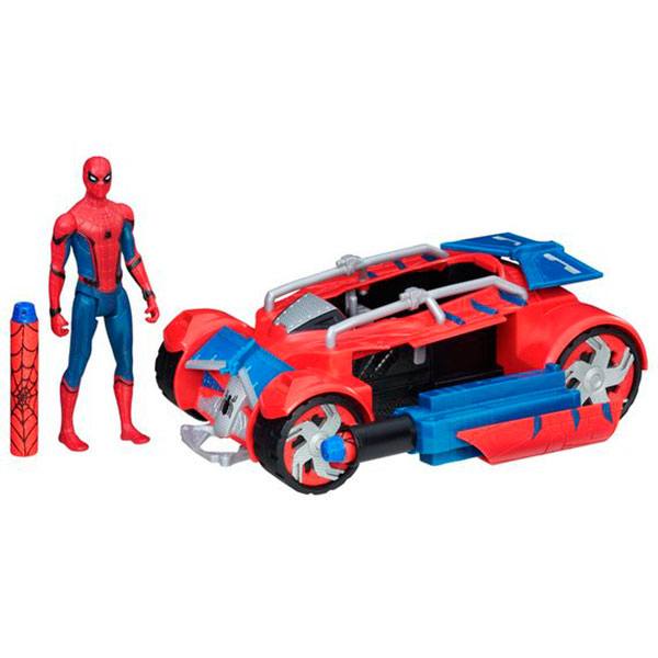 Coche de Carreras Spiderman con Figura 15cm