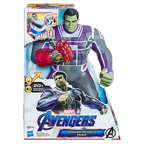 Marvel Figura Hulk Puño Poderoso Electronico 35cm - Imagen 1