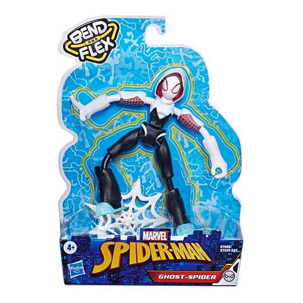 Spiderman Figura Ghost Spider Bend and Flex 15cm - Imagen 1