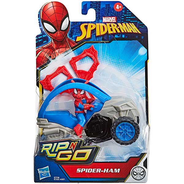 Spiderman Figura Spider-ham y Vehículo 15cm - Imagen 2