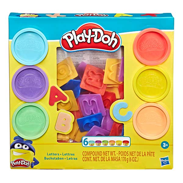 Play-Doh Pack 6 Potes Plasticina e Moldes de Letras - Imagem 1