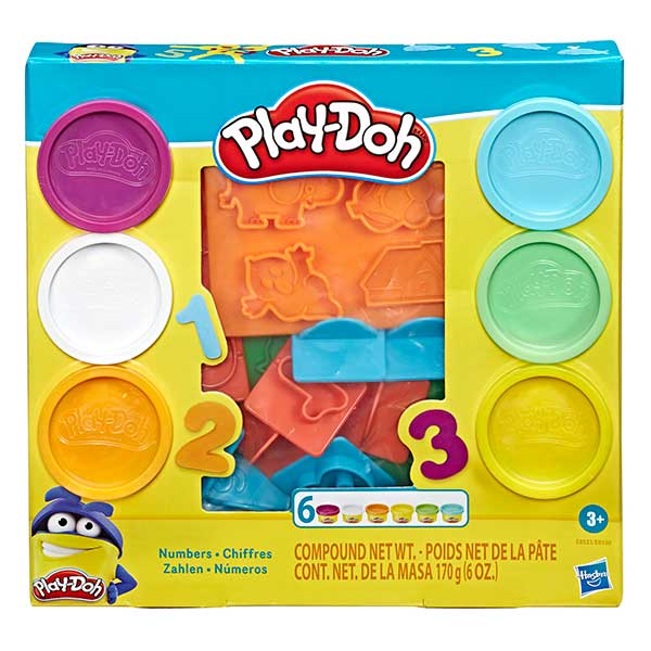 Play-Doh Pack 6 Botes Plastilina y Moldes Números - Imagen 1