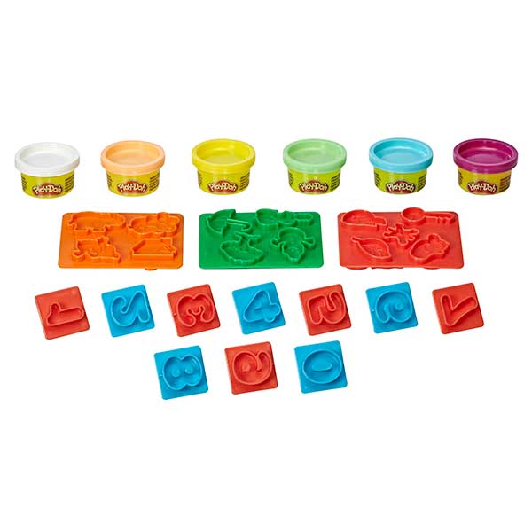 Play-Doh Pack 6 Potes Plasticina e Moldes de Números - Imagem 1