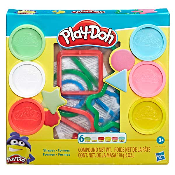 Play-Doh Pack 6 Potes Plasticina e Moldes de Formas - Imagem 1