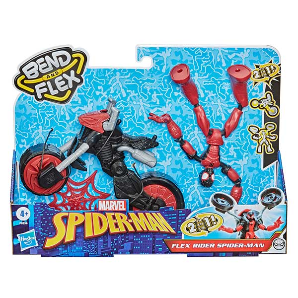 Spiderman Bend Flex Figura y Moto - Imagen 1