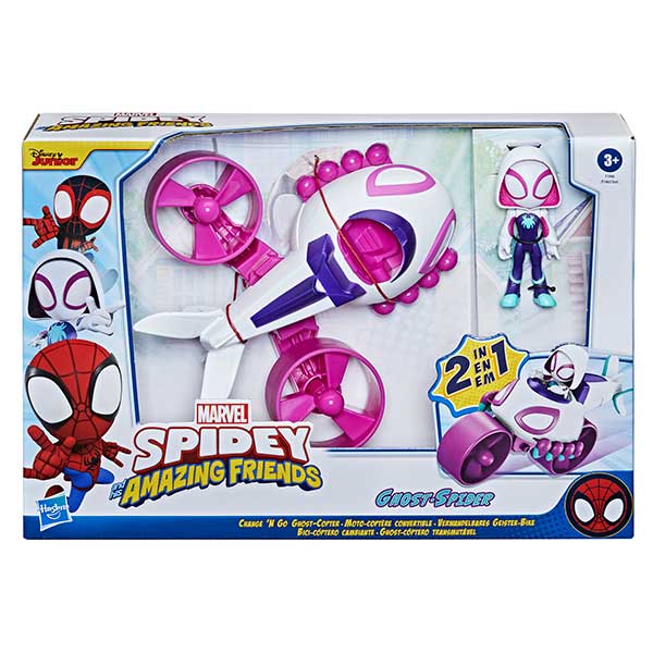 Spidey Figura Ghost Spider Vehículo Transformable - Imagen 3
