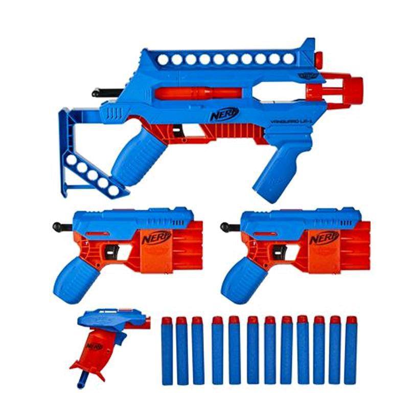 Nerf Super Pack 4 Pistolas Dardos Alfa Strike Blast Kit