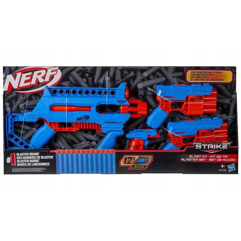 Nerf Super Pack 4 Pistolas Dardos Alfa Strike Blast Kit - Imagen 1
