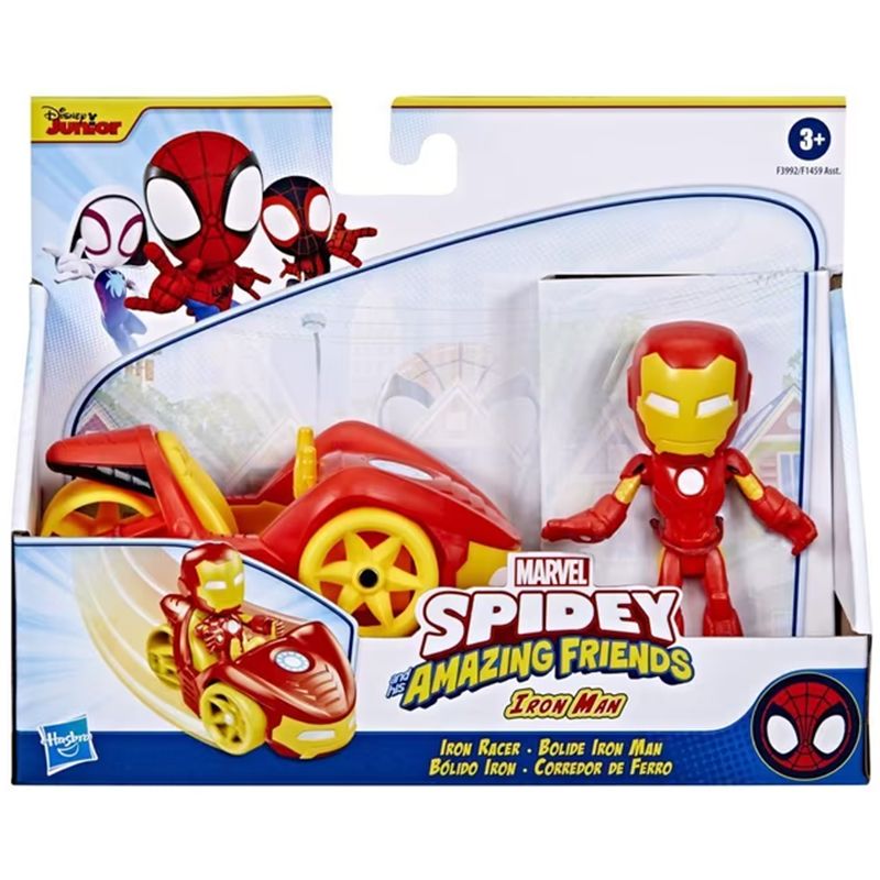 Spidey Coche Bólido Iron Man con Figura
