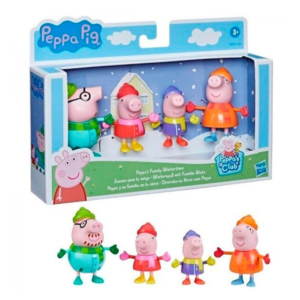 Porquinha Peppa Figuras Família na neve - Imagem 1