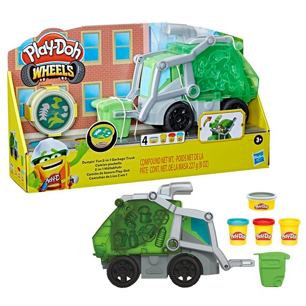 Play-Doh Caminhão de lixo 2em1 com 3 latas de plasticina - Imagem 3