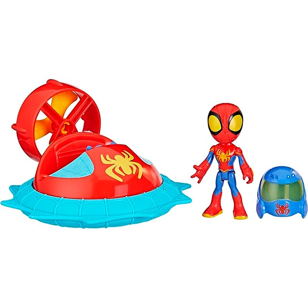 Marvel Figura Spidey con Aeroeslizador Web-Spinners